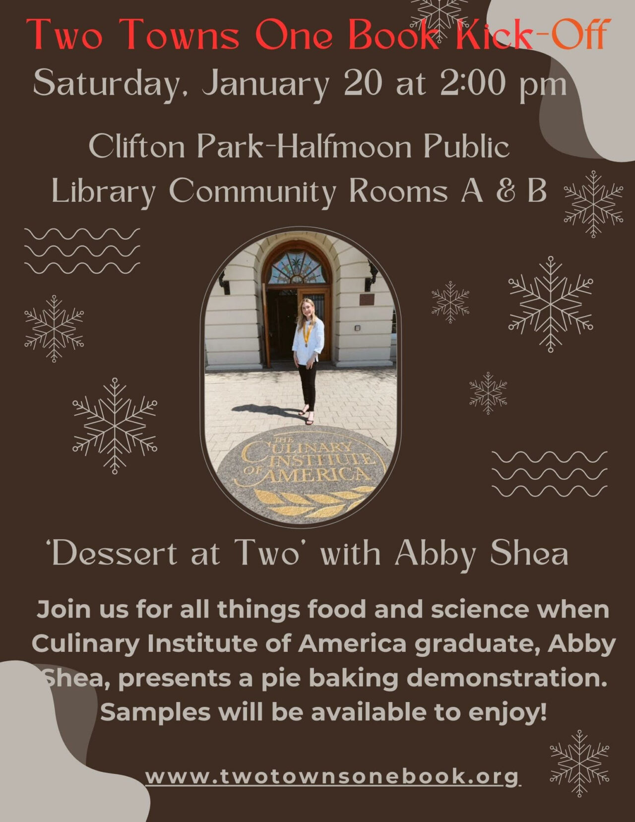 Two Towns One Book KickOff 'Dessert at Two' with Abby Shea Friends