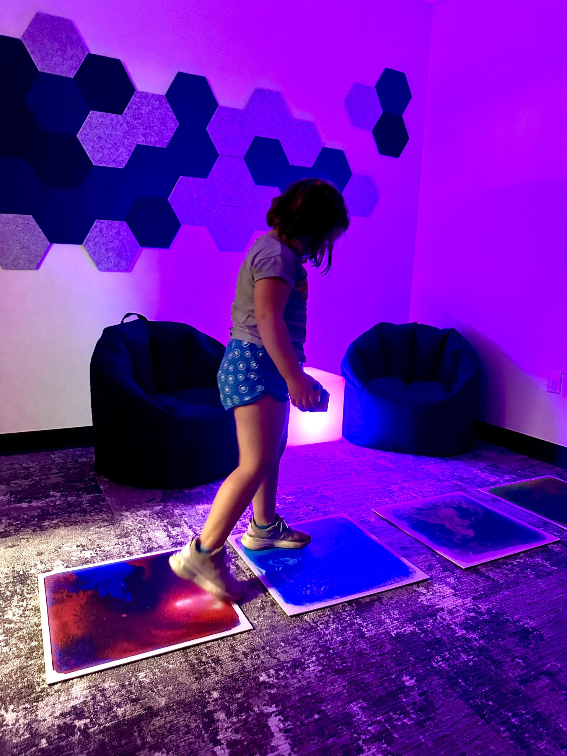 Moody lighting in Sensory Room