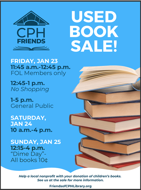 UBS Jan 26 friends of the library used book sale event